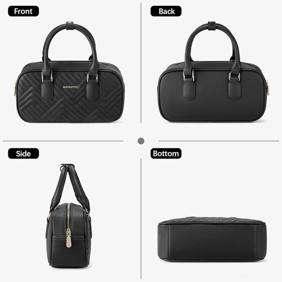 Vegan Leather Satchel Bag Quilted Crossbody Purses for Women Small Tote Shoulder - Picture 6 of 6